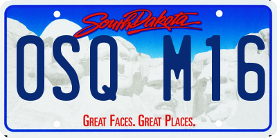 SD license plate 0SQM16
