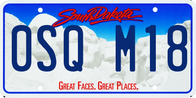 SD license plate 0SQM18