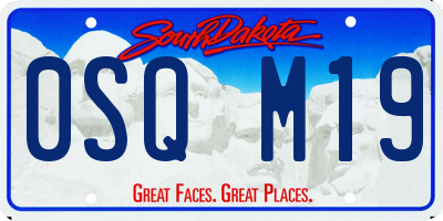 SD license plate 0SQM19