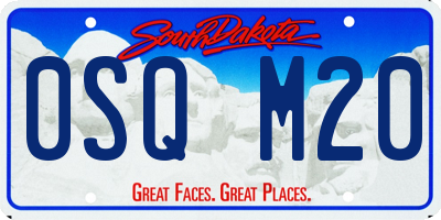 SD license plate 0SQM20