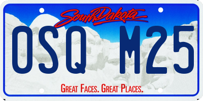 SD license plate 0SQM25