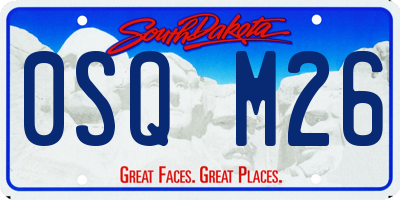 SD license plate 0SQM26