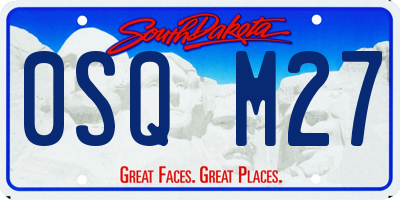 SD license plate 0SQM27