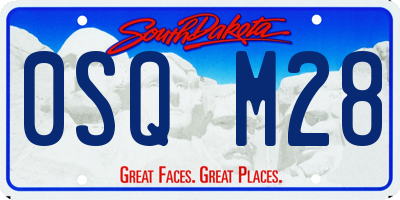 SD license plate 0SQM28