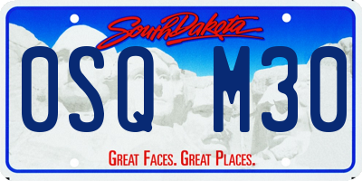 SD license plate 0SQM30