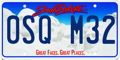 SD license plate 0SQM32