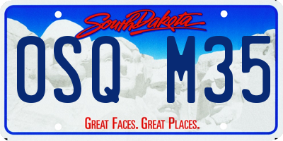 SD license plate 0SQM35