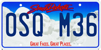 SD license plate 0SQM36