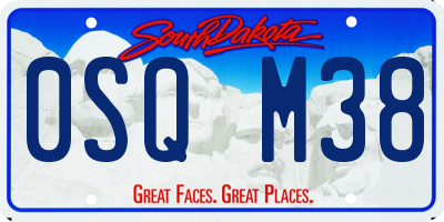SD license plate 0SQM38