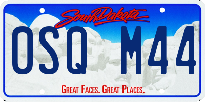 SD license plate 0SQM44