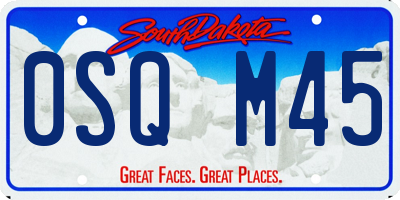 SD license plate 0SQM45