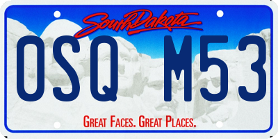 SD license plate 0SQM53