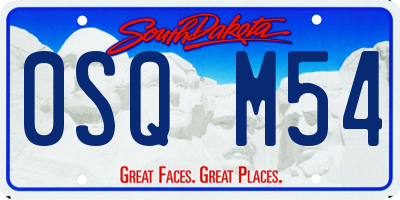 SD license plate 0SQM54