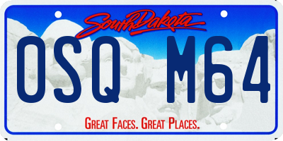 SD license plate 0SQM64