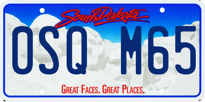 SD license plate 0SQM65