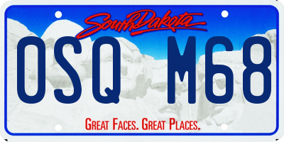 SD license plate 0SQM68