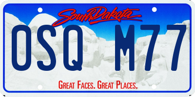 SD license plate 0SQM77