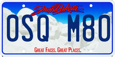 SD license plate 0SQM80