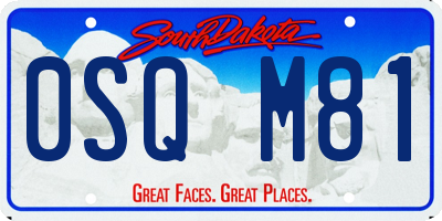 SD license plate 0SQM81