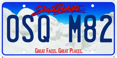 SD license plate 0SQM82