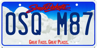 SD license plate 0SQM87