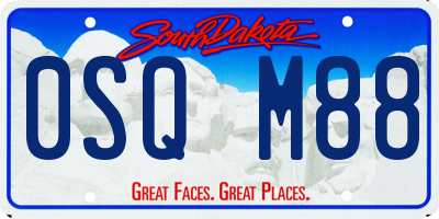 SD license plate 0SQM88