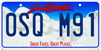 SD license plate 0SQM91