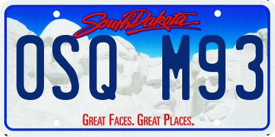SD license plate 0SQM93