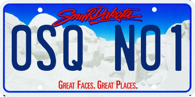 SD license plate 0SQN01