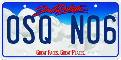 SD license plate 0SQN06