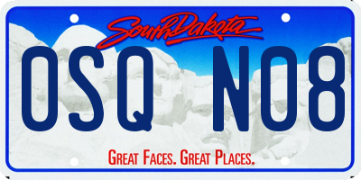 SD license plate 0SQN08