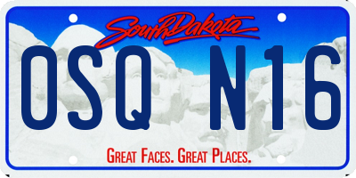 SD license plate 0SQN16