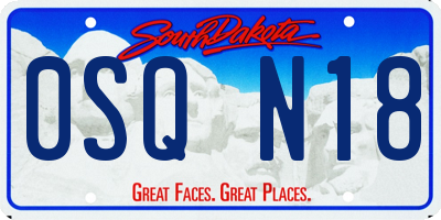 SD license plate 0SQN18