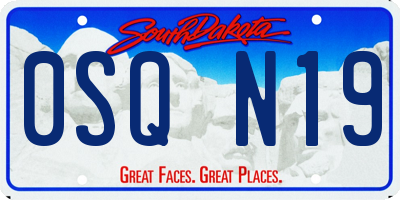 SD license plate 0SQN19