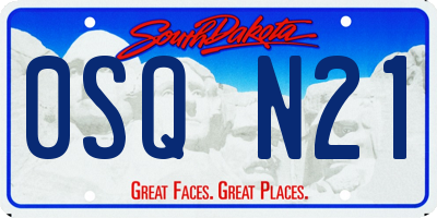 SD license plate 0SQN21