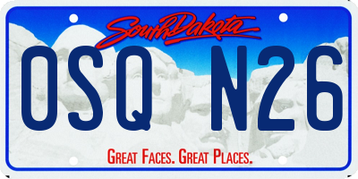 SD license plate 0SQN26