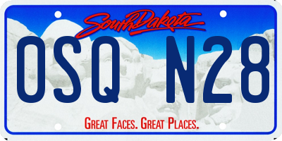 SD license plate 0SQN28