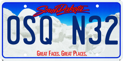 SD license plate 0SQN32