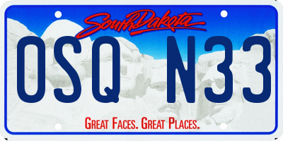 SD license plate 0SQN33