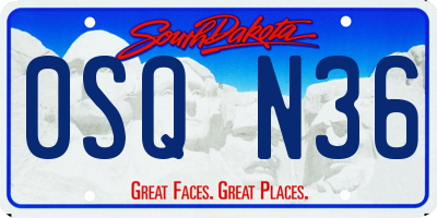 SD license plate 0SQN36