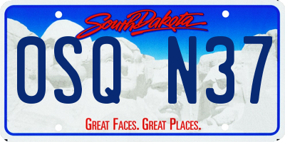 SD license plate 0SQN37