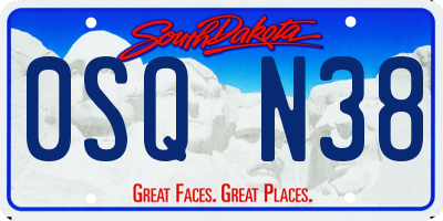 SD license plate 0SQN38