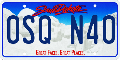 SD license plate 0SQN40