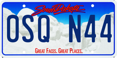 SD license plate 0SQN44