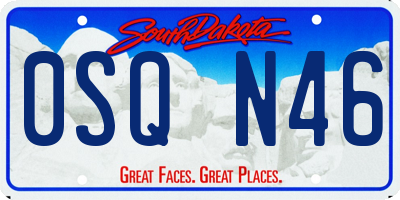 SD license plate 0SQN46