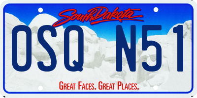 SD license plate 0SQN51