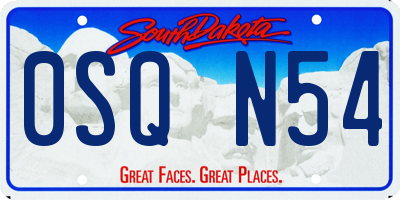 SD license plate 0SQN54