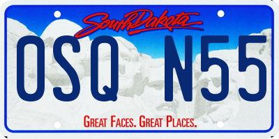 SD license plate 0SQN55