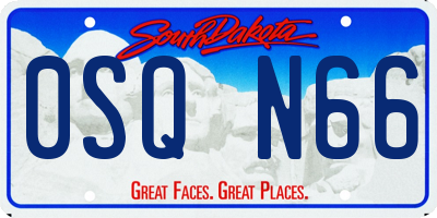 SD license plate 0SQN66