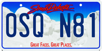 SD license plate 0SQN81